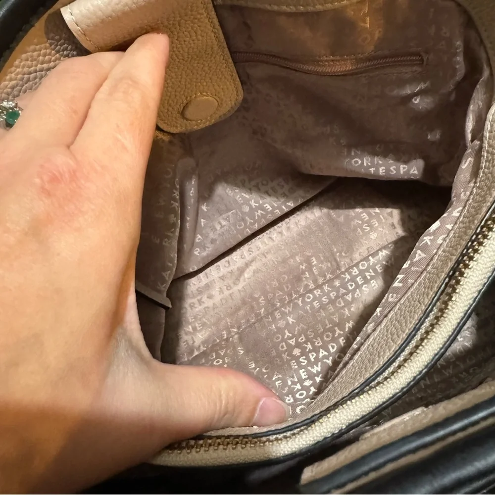 Kate Spade‎ ♠️ Ward Place Evangelie Pink Black Pebbled Leather Purse Bag